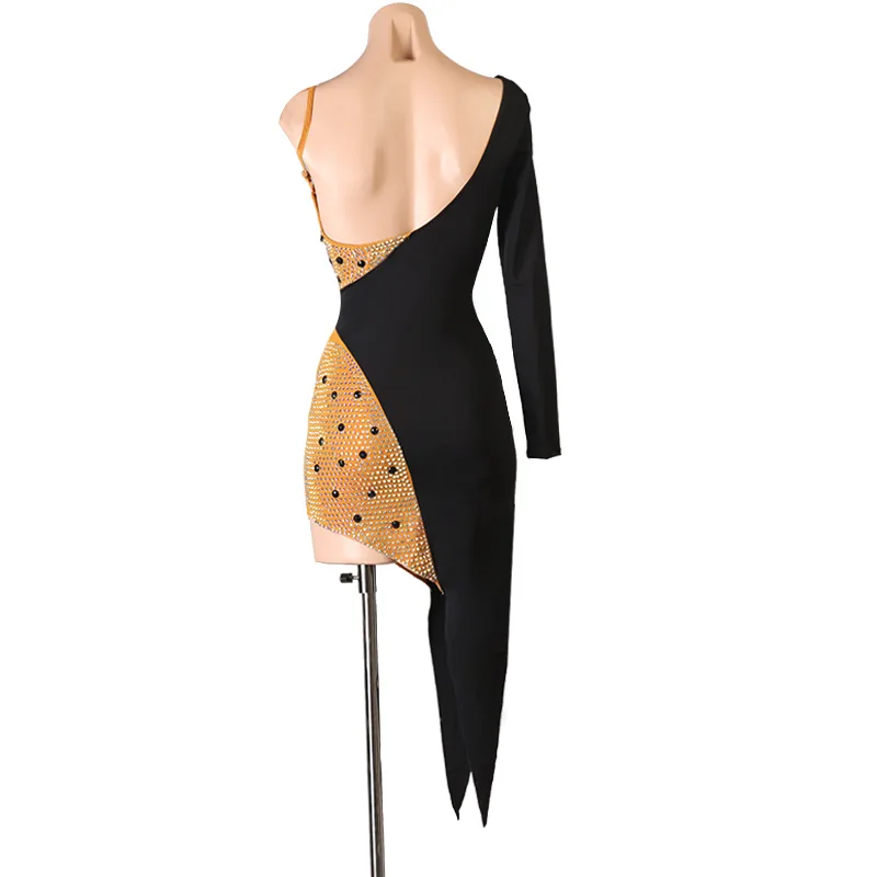 Latin Dance Dress Competition Suit Professional Ballroom Dance Suit Single Break Halter Rumba Skirt