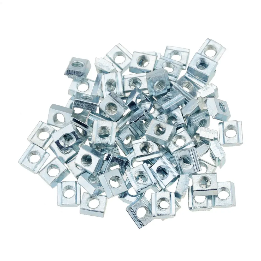 10/100PCS T Sliding Nuts Coated Plate Fasteners M3/M4/M5/M6/M8/M10 for 2020/3030/4040/4545 Series Aluminum Profile Accessories