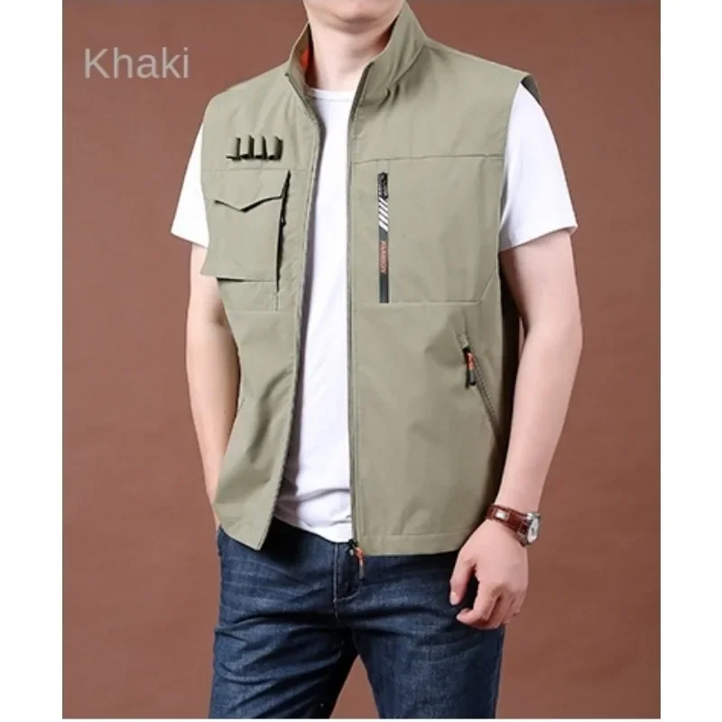 Large Size Men's Vest Tactical Sleeveless Fashion Hunting Fishing Clothing Embroidered Jackets Man Mountaineering Jacket Camping