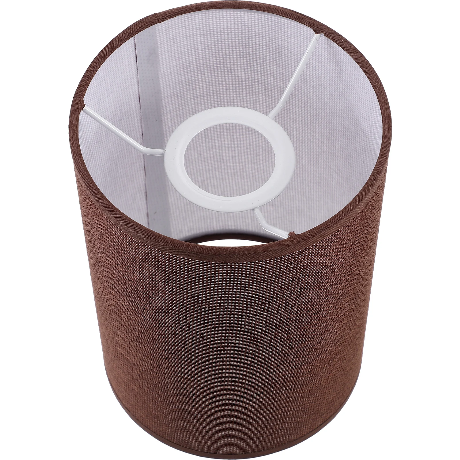 

Round Lamp Shade Cover for E27 Bulb Coffee Linen Iron Material Bedroom Room Decor Simple Nice Eye Protection Easy