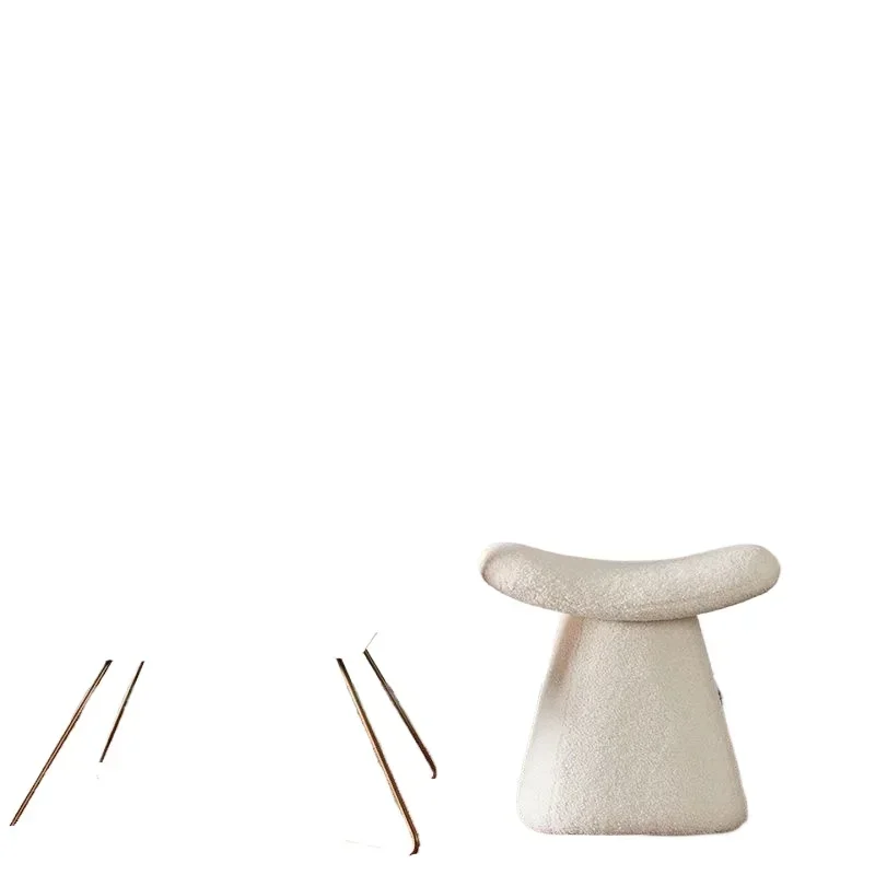 Lamb wool makeup stool creative shoe changing stool advanced simple dressing stool