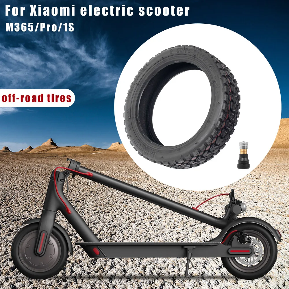 Tubeless Tyre for Xiaomi M365 Pro 1S Mi3 Electric Scooter 8 1/2x2 Non-Pneumatic Tires Rubber Off-Road Vacuum Wheel with Nozzle