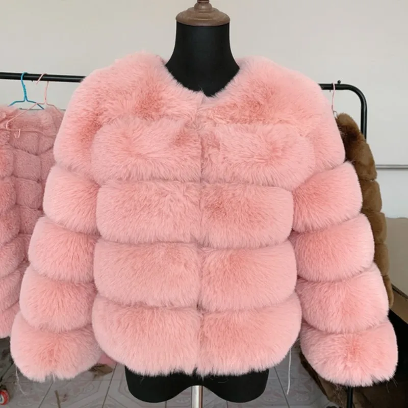 2025 Women Faux Fur Coat Autumn Winter High Quality Fluffy Short Coat Faux Fur Jacket Coats Ladies Warm Furry Fashion Outerwears