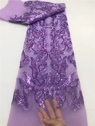 2025 Latest High Quality Delicate Elegant Soft Embroidery Tulle Sequin Fabric 1 Yards For Party Dresses