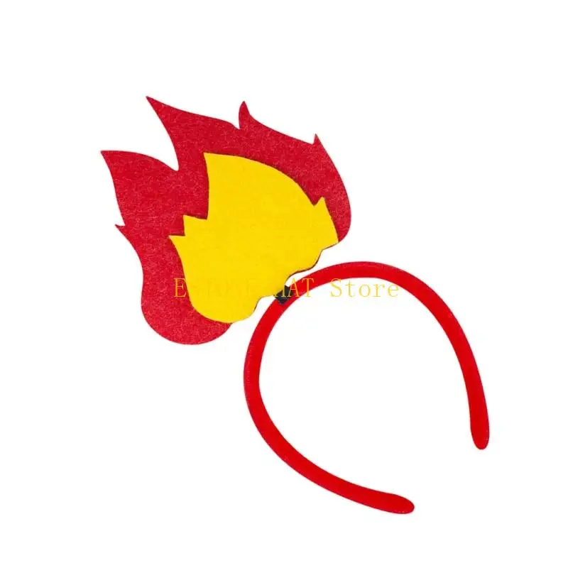 

49MF Fabric Flame Hairband Tulle Skirt For Women Theme Event Stage Performances