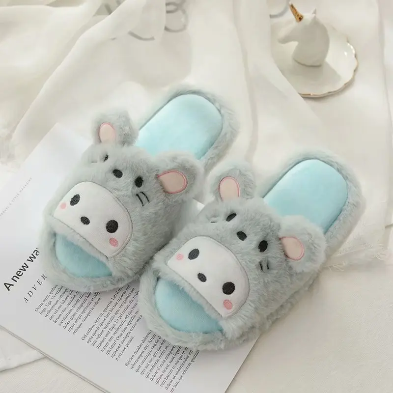 Girl Peep Toe Slippers Indoor Home Shoes Flat Non-slip Female Slipper Women Japanese Anime Purple Kuromied Shoes Gifts Girl Pink