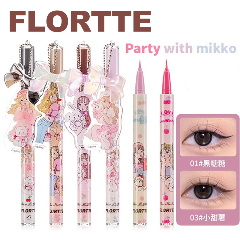 FLORTTE MIKKO Eyeliner Branded Color Liquid Eyeliner Eye Waterproof Long Lasting Eye Liner Easy to Wear Eyes Makeup Cosmetics