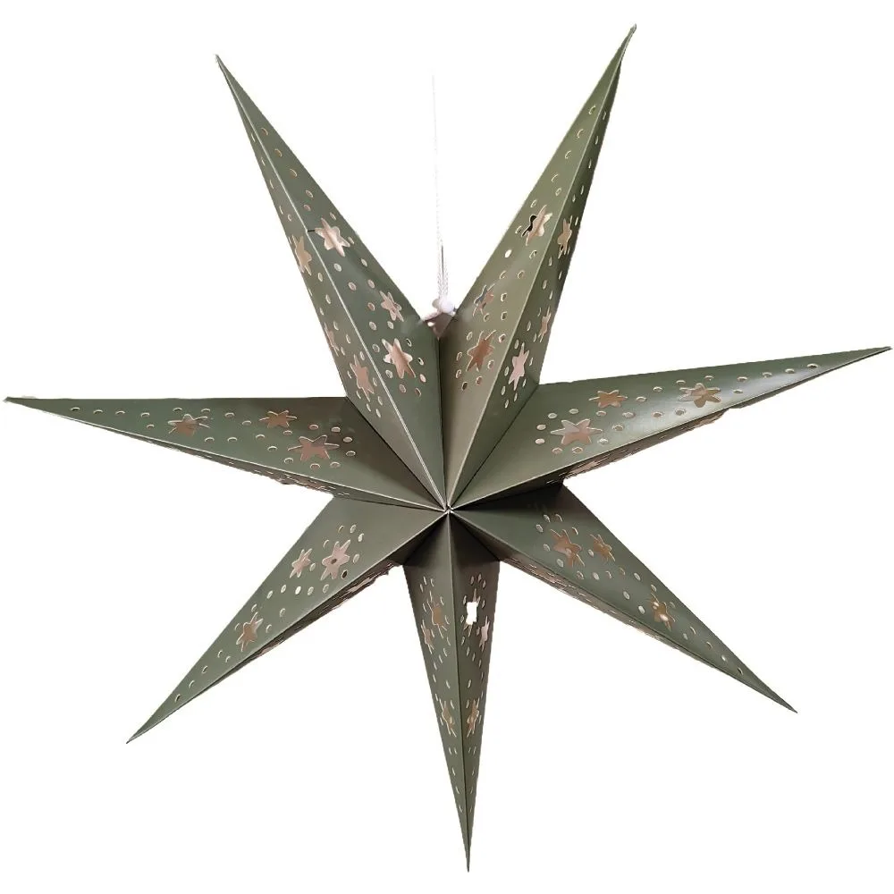 Hollow Out Christmas Hanging Decoration DIY Colorful Paper Star Pendant Foldable Home Decor Lampshade Paper Lantern