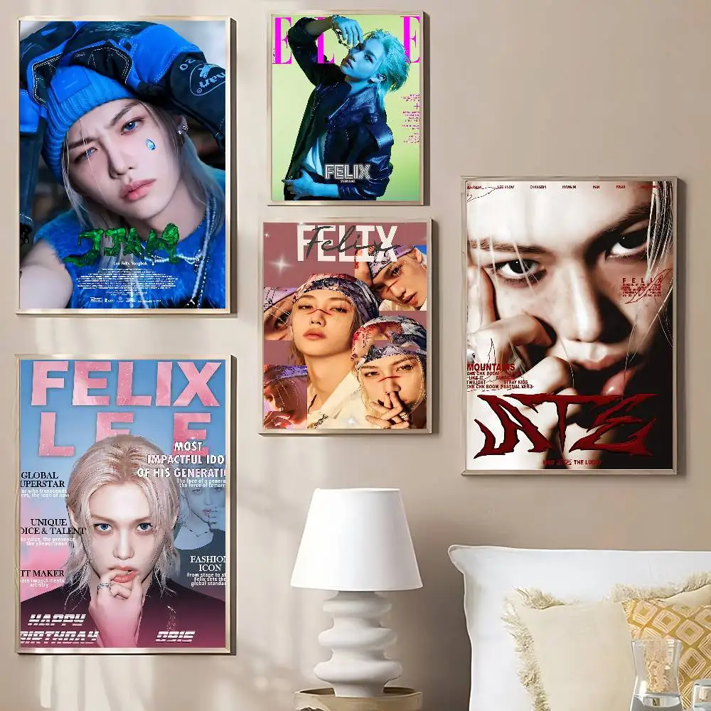 Male Singer F-FelixS Famous Popular Vintage Posters Sticky Vintage Room Home Bar Cafe Decor Kawaii Room Decor
