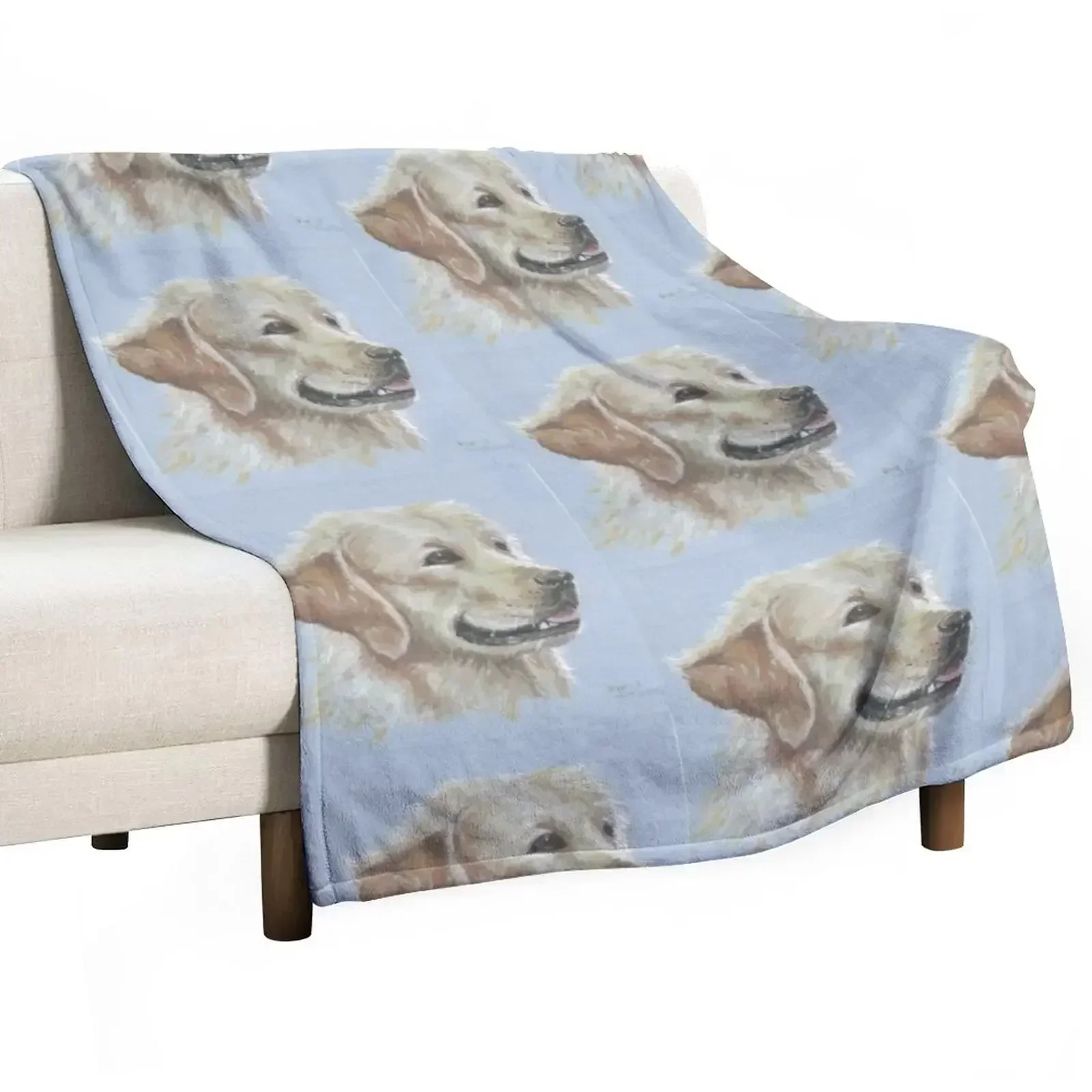 New Golden labrador Throw Blanket Picnic Beach Retros Decorative Sofa Heavy wednesday Blankets