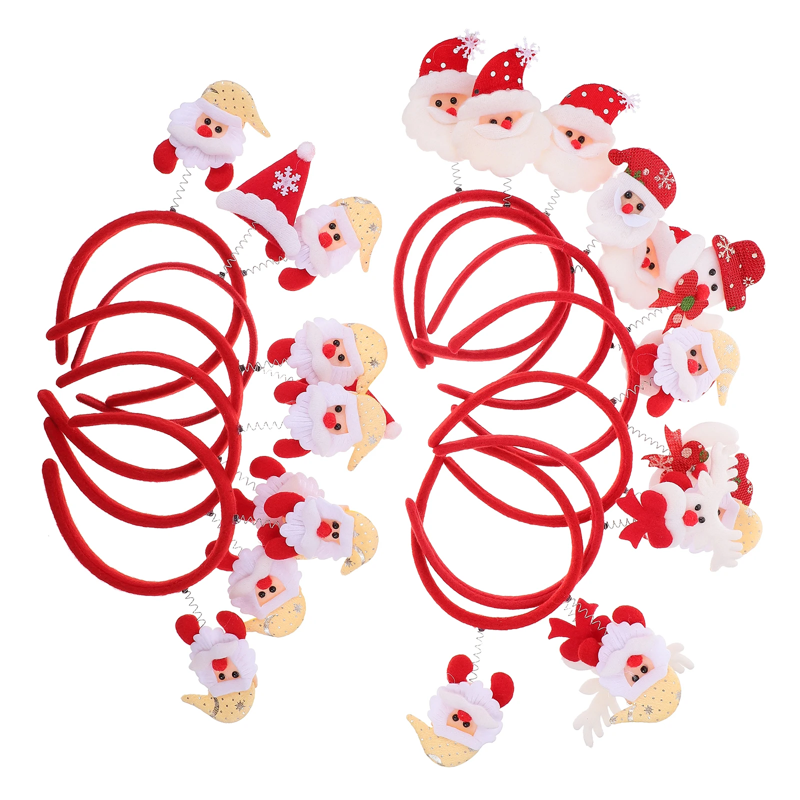 

12Pcs Christmas Hair Hoops High Quality Cloth Lovely Handmade Hairbands Xmas Party Headwear Festival Holiday Hair Accessory