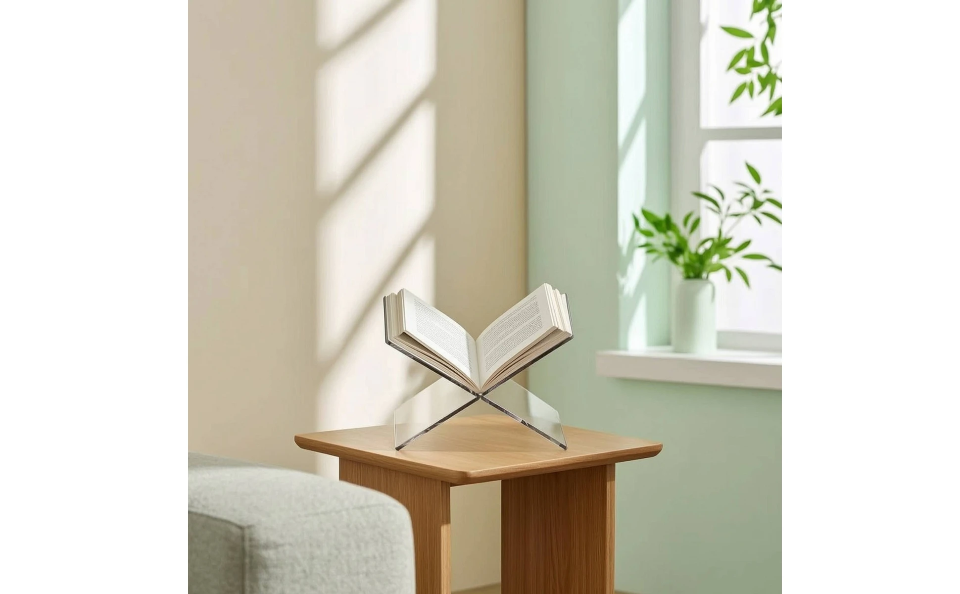 X-Shaped Display Stand Interlocking Acrylic Book Stand Tabletop Book Display Freestanding Magazine Rack Clear for Readers