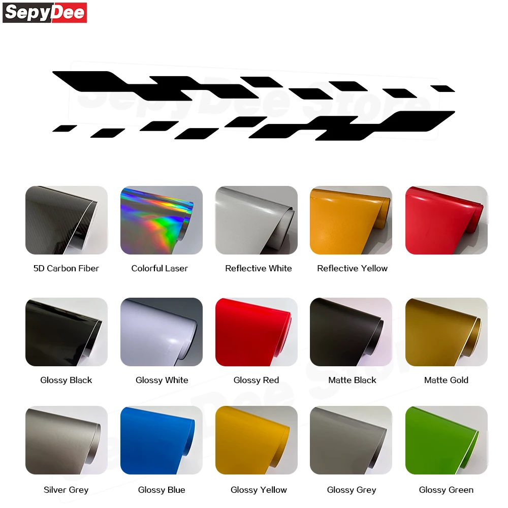 2 Pcs Racing Sport Lattice Graphics Door Side Stripe Sticker Carbon Fiber Vinyl Decal For Hyundai i10 2014-2017 Accessories