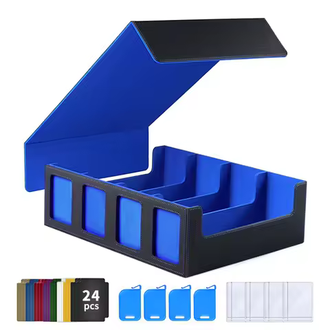 Large Capacity 3000+ Deck Card Storage Box Magnetic MTG/TCG/Magic Card Box With 24pcs Divider Commander Trading Card Cases