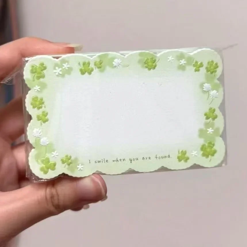 papel-de-notas-curativas-trevo-de-quatro-folhas-cartao-de-mensagem-em-branco-com-renda-ondulada-estilo-ins-material-para-colagem-de-diario-criativo-cartao-de-mensagem-romantica