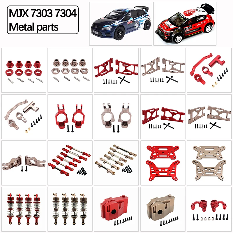 MJX Hyper GO 7303 7304 1/7 RC Car Metal Upgrade Spare Parts Servo Arm Steering Cup Pull Rod Gearbox, Metal Shock Absorber Parts