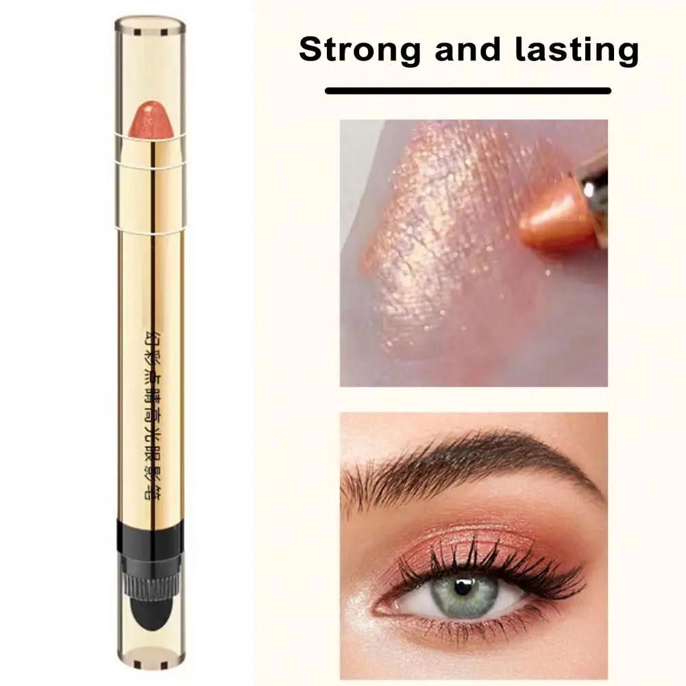 Eye Makeup Pencil Portable Waterproof Eye Shadow Pencil Shiny Smooth Texture for Women's Eye Makeup Double-sided Smudge-proof