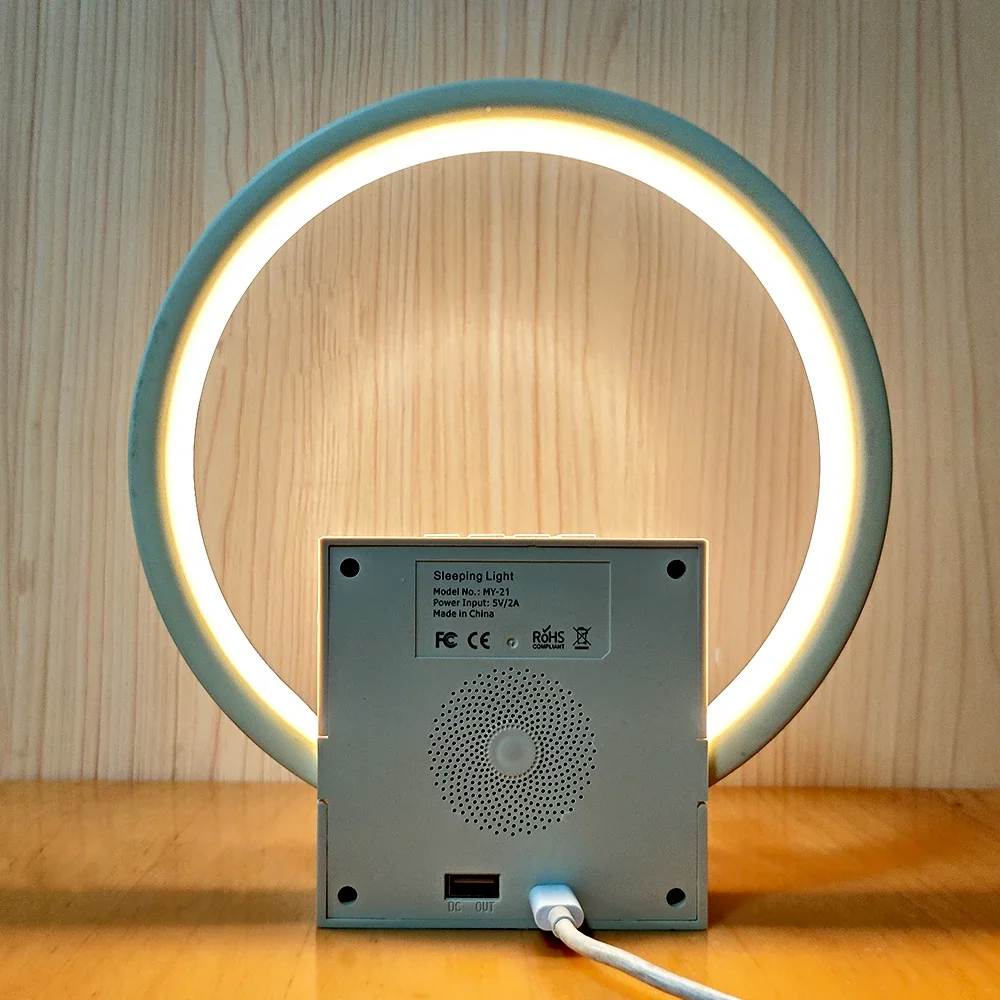 Multifunctional Sunrise Wake Up Light Alarm Clock  Noise Sleep Lamp With Touch Control Bluetooth Speaker For Bedroom Home Office