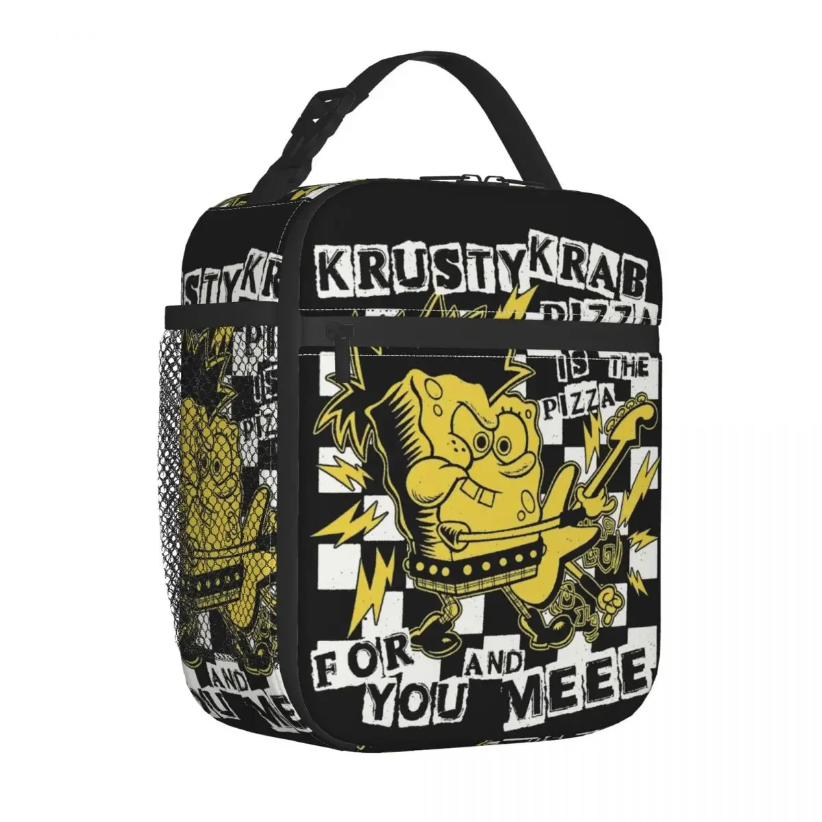 Spongebobed Punk Bob Krusty Krab Pizza Insulated Lunch Bags High Capacity Meal Container Cooler Bag Lunch Box Tote Girl Boy