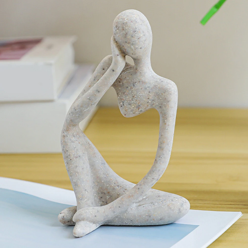 

3Pcs Thinker Abstract Resin Sculpture Unique Minimalism Home Decor Office Desk Shelf Bookcase Coffee Table Ornaments