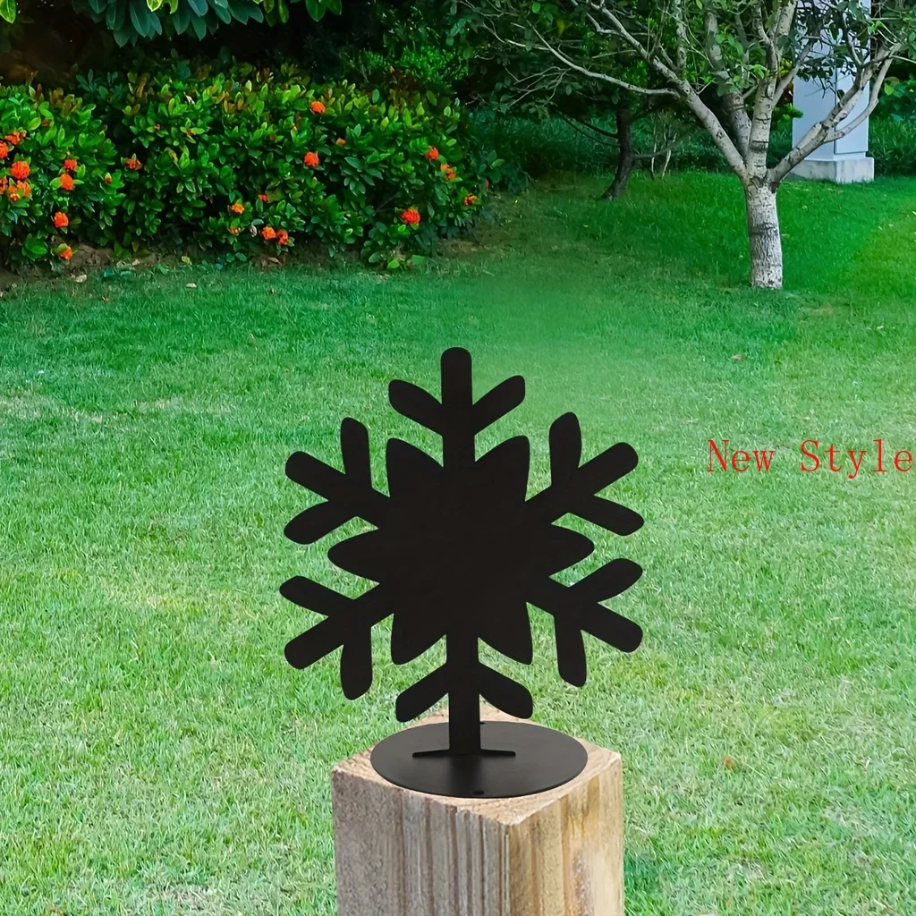 

Snowflake Metal Silhouette Garden Stake Christmas Home Decor Fence Lawn Garden Patio Outdoor Decor Metal Wall Hanging Decoration