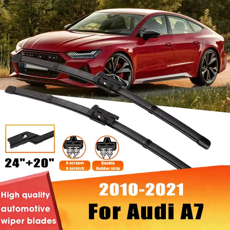 

2pcs Wiper Front Wiper Blades Set For Audi A7 RS7 4G 4K Quattro 2010-2021 Windshield Windscreen Window 24"+20" Car Accessories