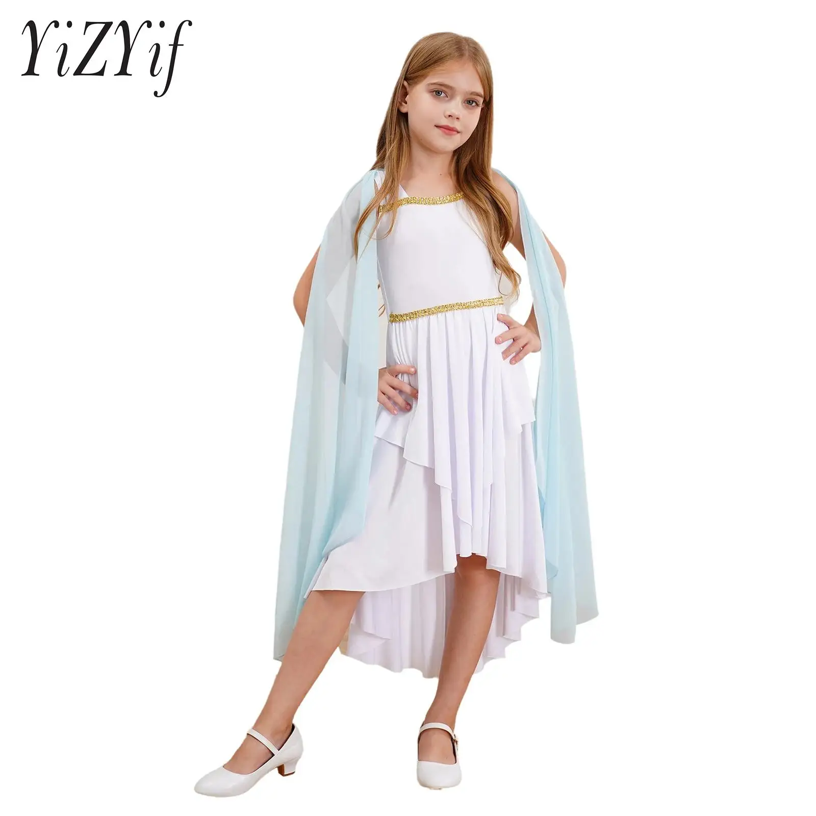 Girls Greek Toga Costume Ancient Greece Roman Princess Mythos Philosopher Nobility Halloween Party Cosplay Fancy Dress Up