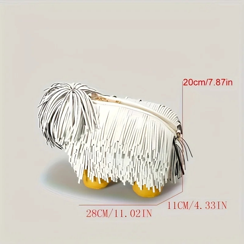 creative Chow chow design women shoulder bag funny tassel dog doll bag Novelty crossbody bag cute coin purses