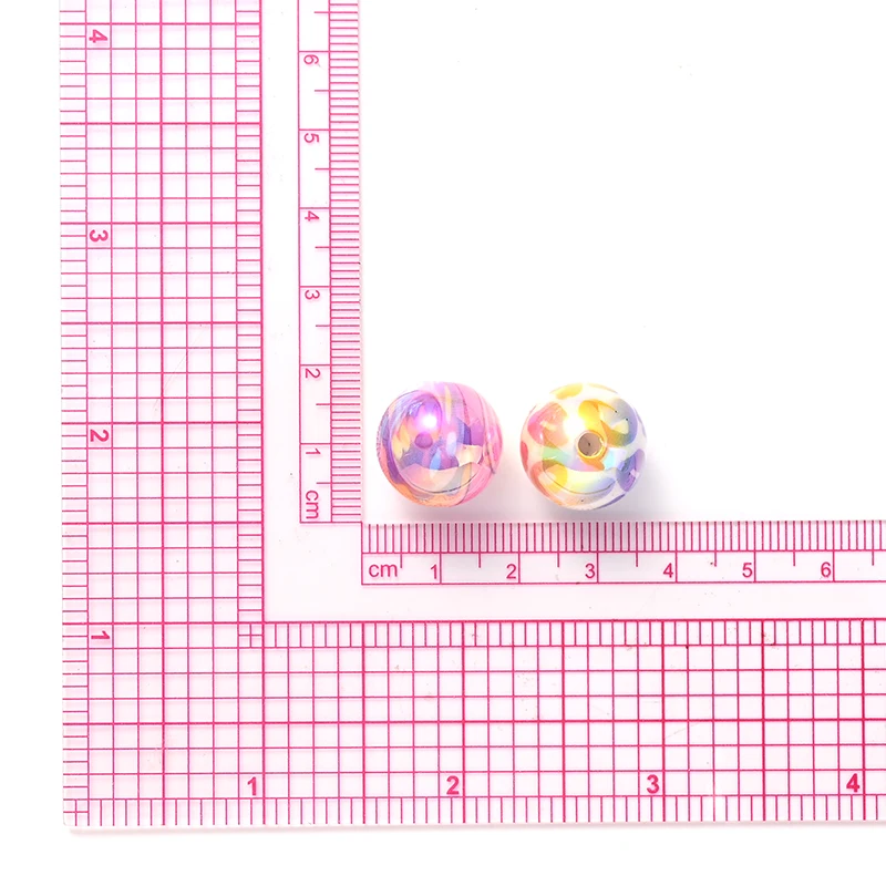 10Pcs 16mm Colorful Round Acrylic Beads Acrylic Spacer Loose Beads For Handcrafts Earrings Bracelet Necklace DIY Jewelry Making