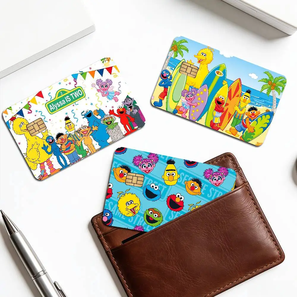 S-Sesame S-Street Credit Card Skin Stickers for VISA Bank Card Transportation Card Waterproof Sticker Anti-scratch Women Gift