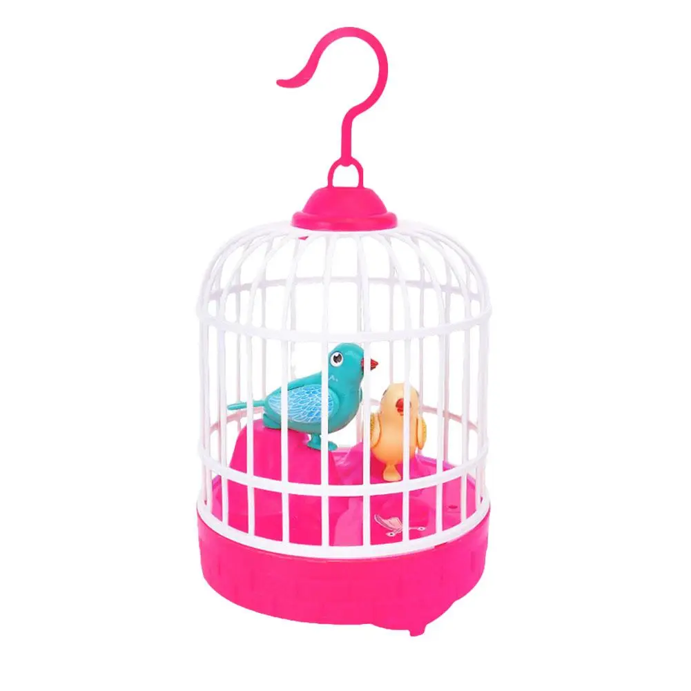 Children\'s Bird Cage Toys Electric Talking Birds Move Sing Luminous Puzzle Musical Performance Accompany Plastic Toy