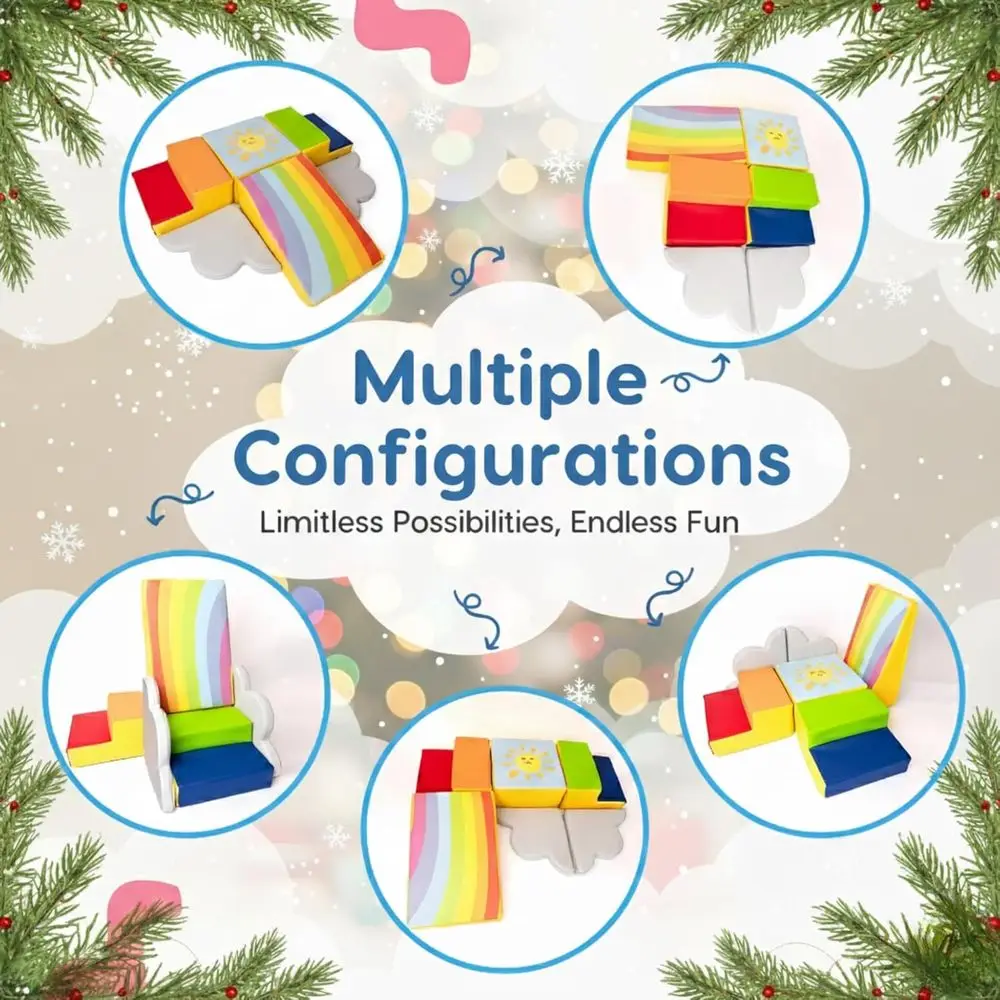 Set di blocchi di schiuma sicuri e coinvolgenti per i più piccoli - Gioco morbido da 6 pezzi per lo sviluppo motoristico, strisciante e riconoscimento dei colori - Clea