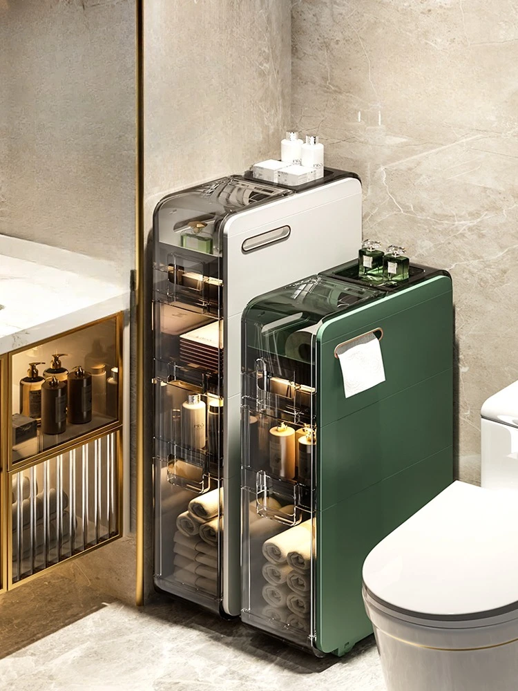 

Toilet toilet crack storage cabinet bathroom trolley storage rack floor gap toilet side storage