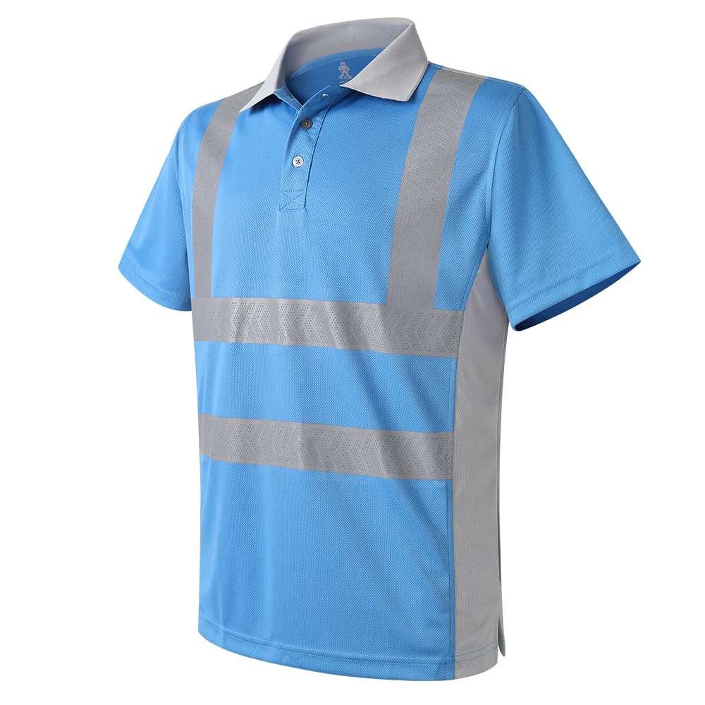 Summer Breathable Men's Work T-shirt Road Traffic Construction Polo Shirts Man Quick Dry