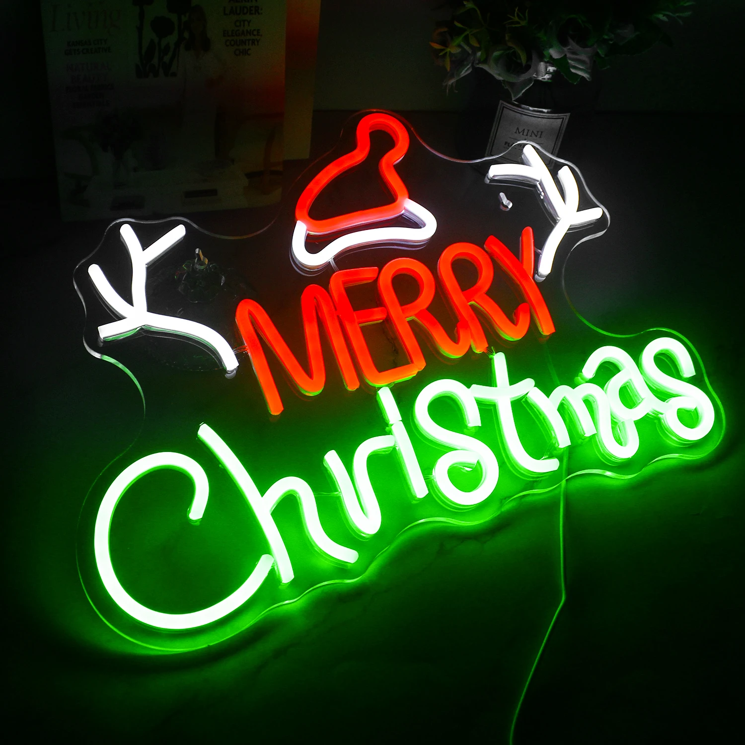 Christmas Neon Sign Light Colorful Night Light Party Bar Store Wall Hanging Neon Lamp Neon Signs for Luminous Room Decoration