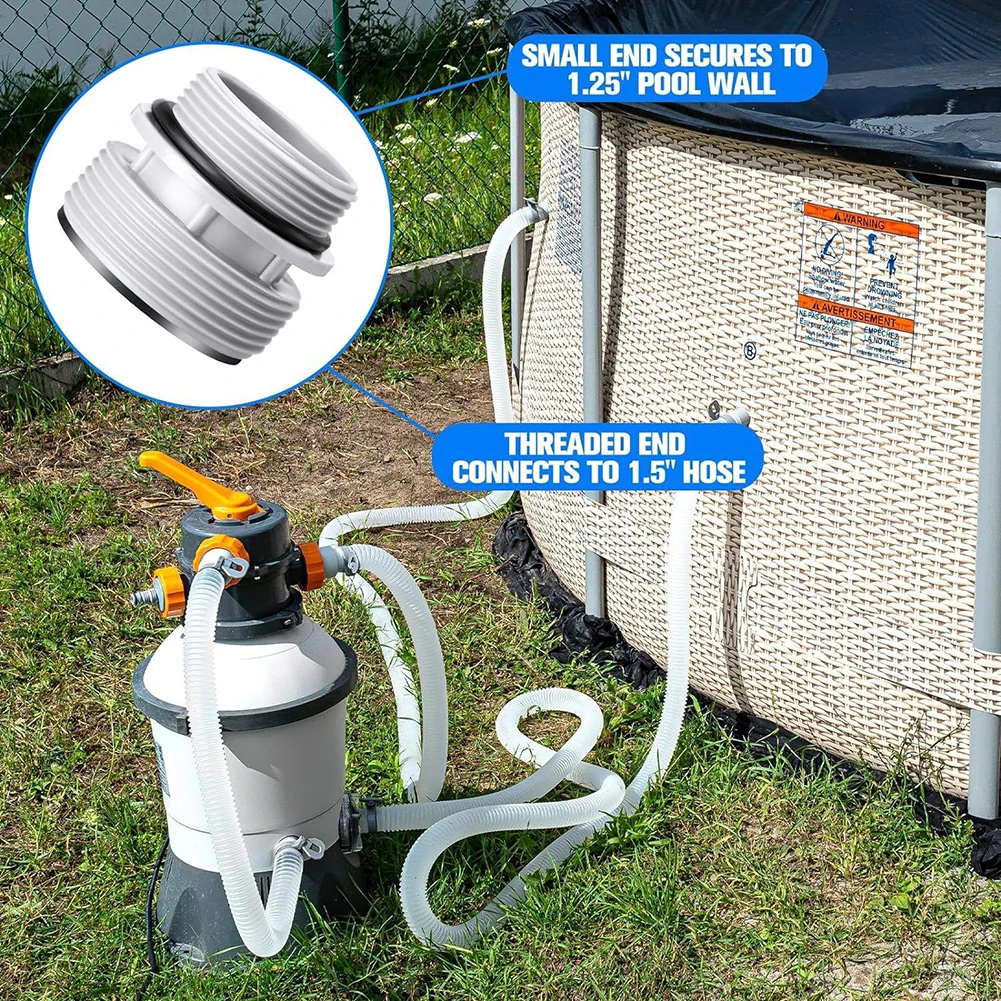 

3 Way Swimming Pool Diverter Valve Kit Reliable and Adjustable Hose Conversion Kit with Hose Clamps for Garden Pool Diverter