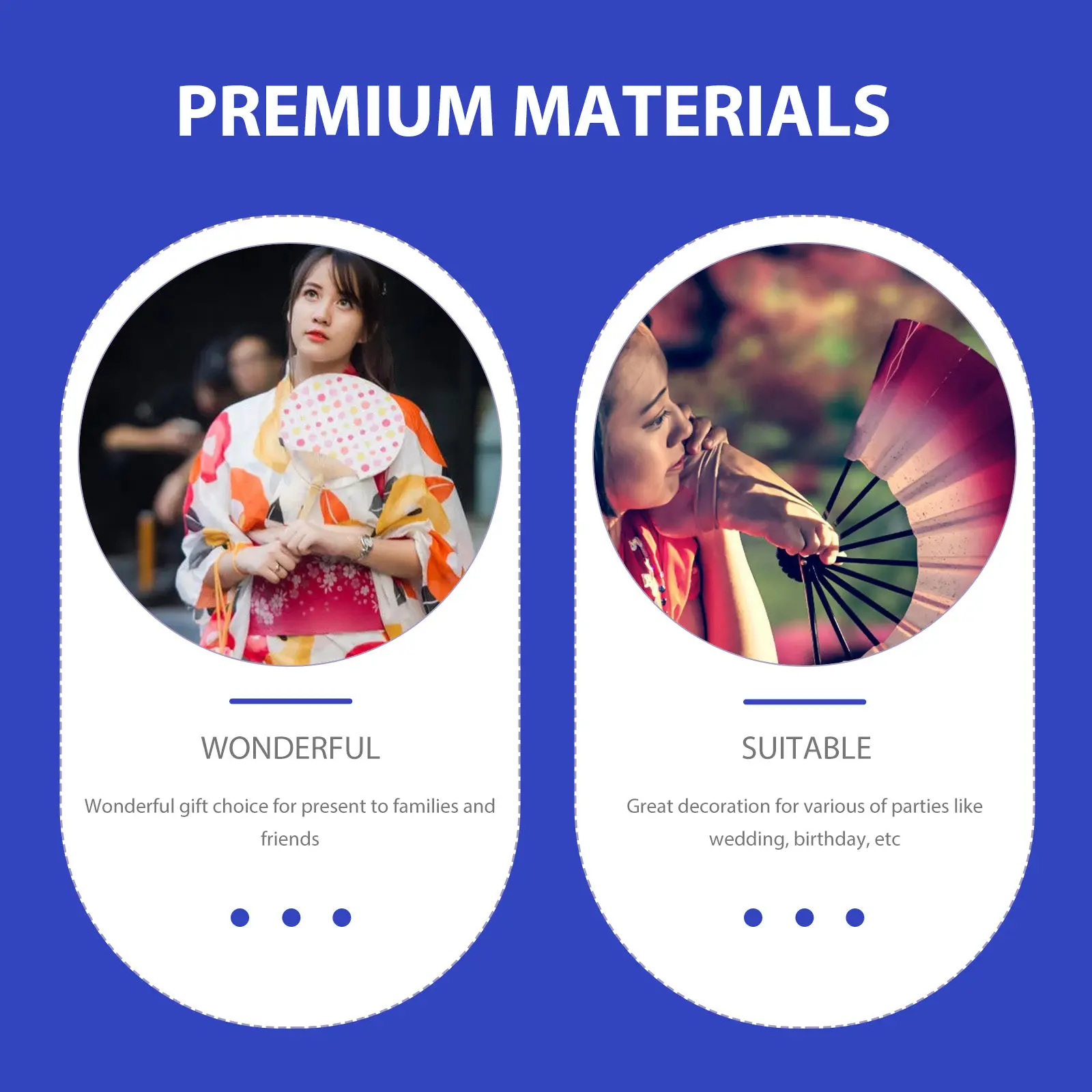Large Folding Hand Fan Traditional Chinese Style Delicate Elegant Printed Pattern Plastic Fan for Festival Performance Party