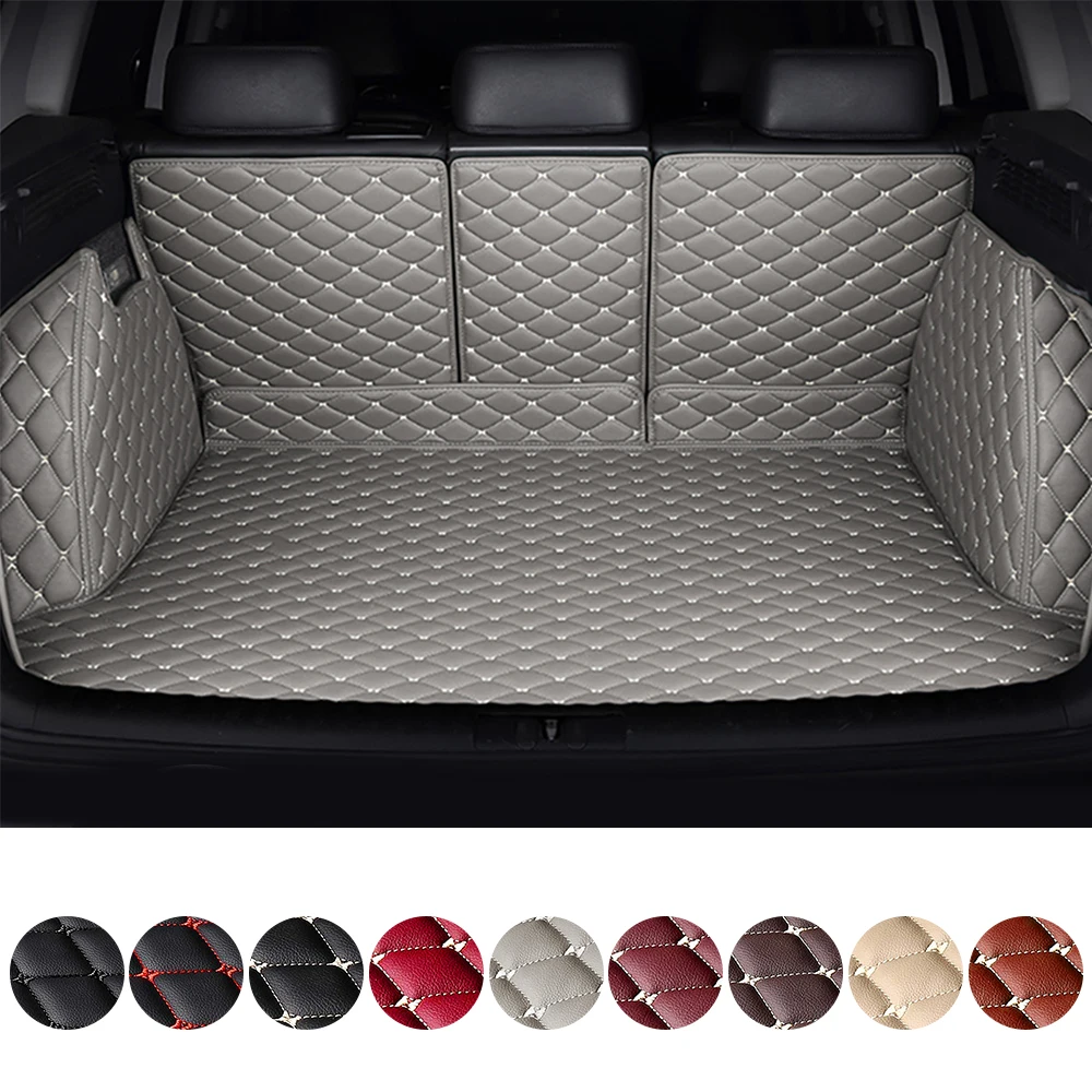 Full Wrap Leather Car Trunk Mat For HYUNDAI Palisade 6seat 2019 2020 2021 Auto Accessories Interior Protection Pad Water Proof