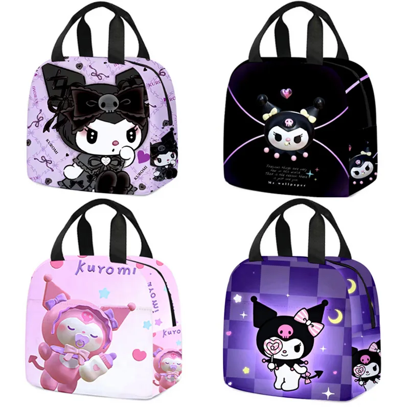

Sanrio Cartoon Kawaii Large Capacity Kuromi Kuromi Handheld Lunch Bag Children's Insulated Lunch Box Bag with Lunch Storage Bag