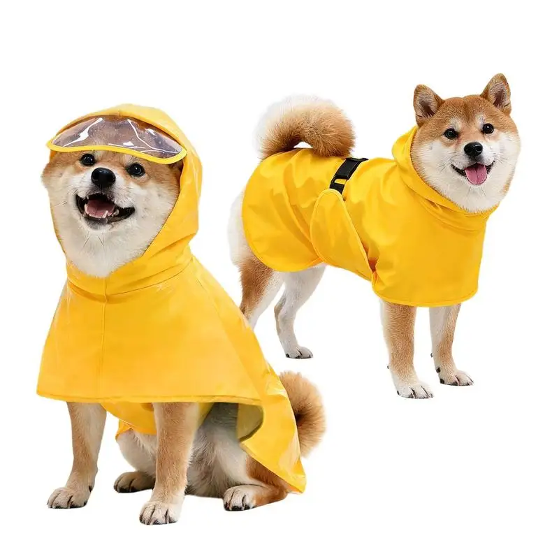Traction Bag Belly Reflective Dog Safety Raincoat Waterproof Hooded Cloak For Small And Medium-Sized Dogs Pet Clothes