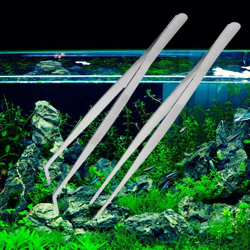24td Aquascapingツールタンクピンセット用の長いステンレス鋼水生植物