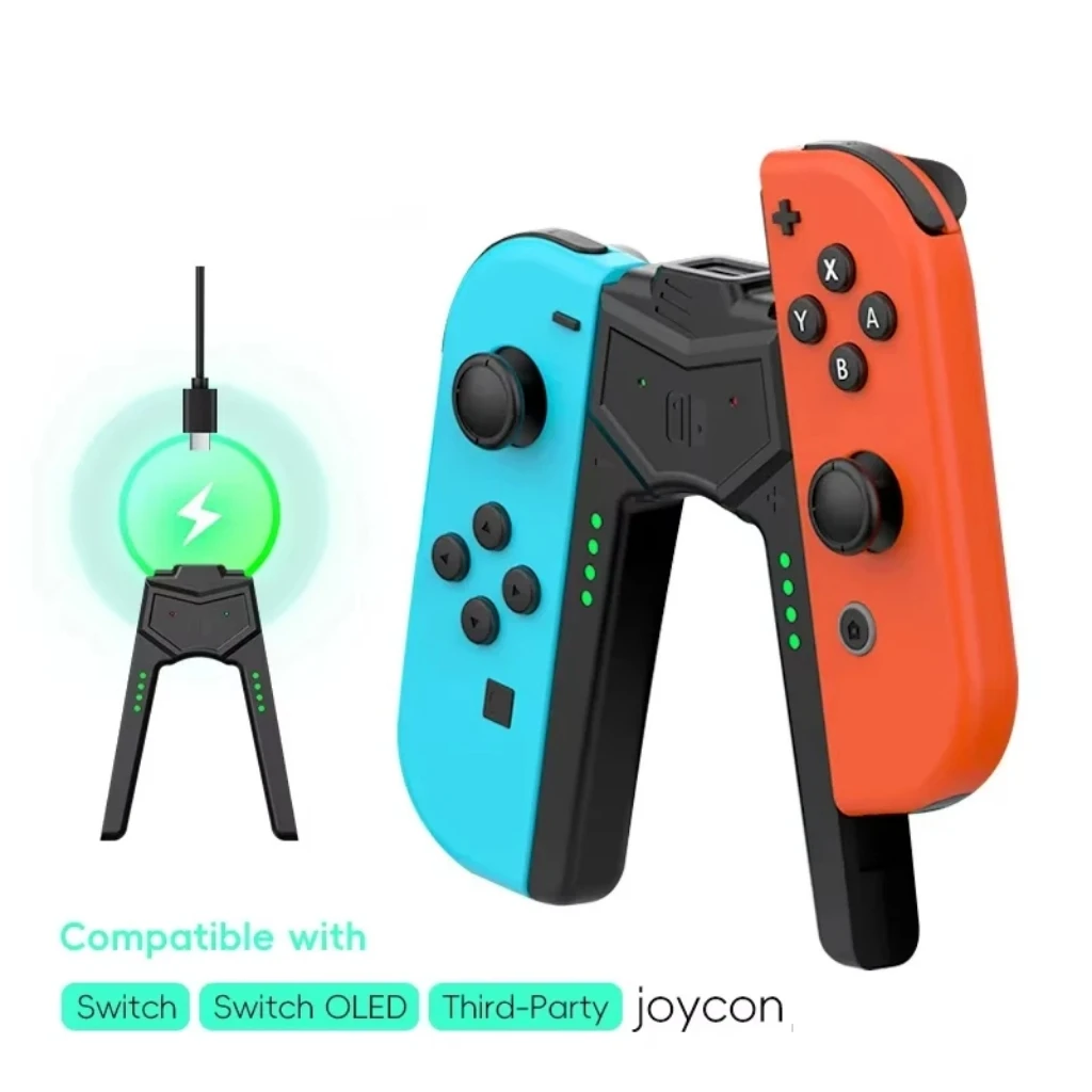 Charging Grip for Joycon Controller, Handle Bracket Charger Dock Compatible with Switch/Lite/OLED Console Accessories