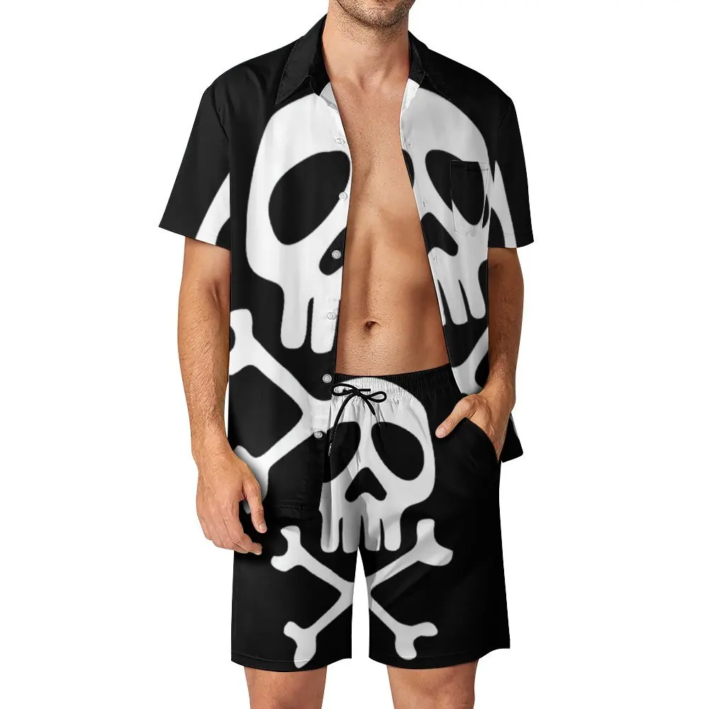 Traje de capitán Harlock para hombre, funda de Calavera, traje de playa de alta calidad, novedad para el hogar, talla europea, 2 piezas