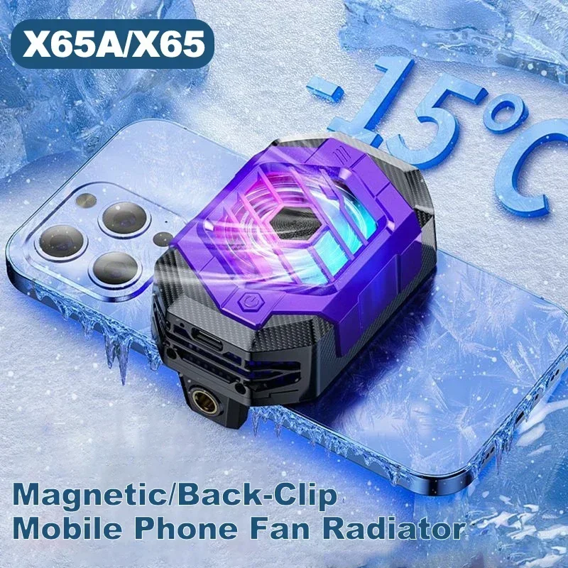 

X65/X65A Portable Mobile Phone PUBG Game Cooler for IOS Andorid Gaming Accessories Universal Semiconductor Cooling Fan Radiator