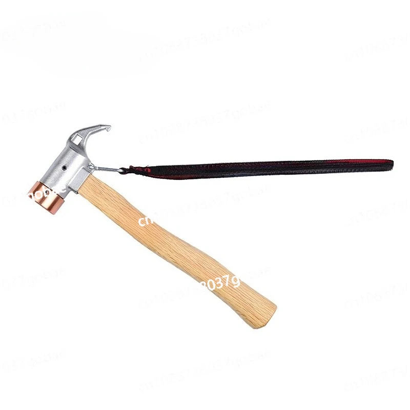 

Outdoor Camping Croissant Hammer Ground Nail Portable Outdoor Hammer Copper Hammers Wooden Handle Small Hammers