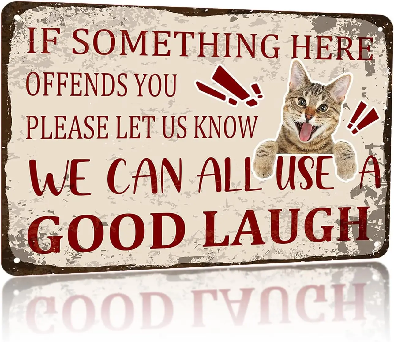 Aelciyue Funny Signs Gifts for Garage - Valentines Birthday Christmas Sarcastic Gifts for Coworkers Cat Lovers Funny Bar Sign Ma