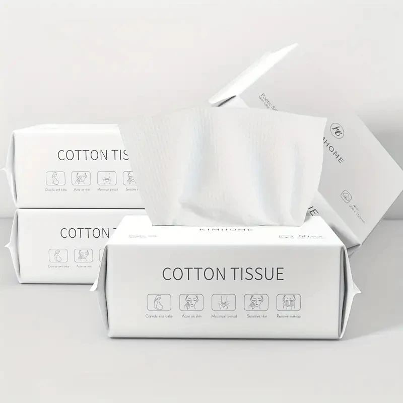 Premium 100pcs Disposable Face Towels for All Skin Types – Gentle Unscented Multipurpose Cleansing Pearl Pattern - Image 2