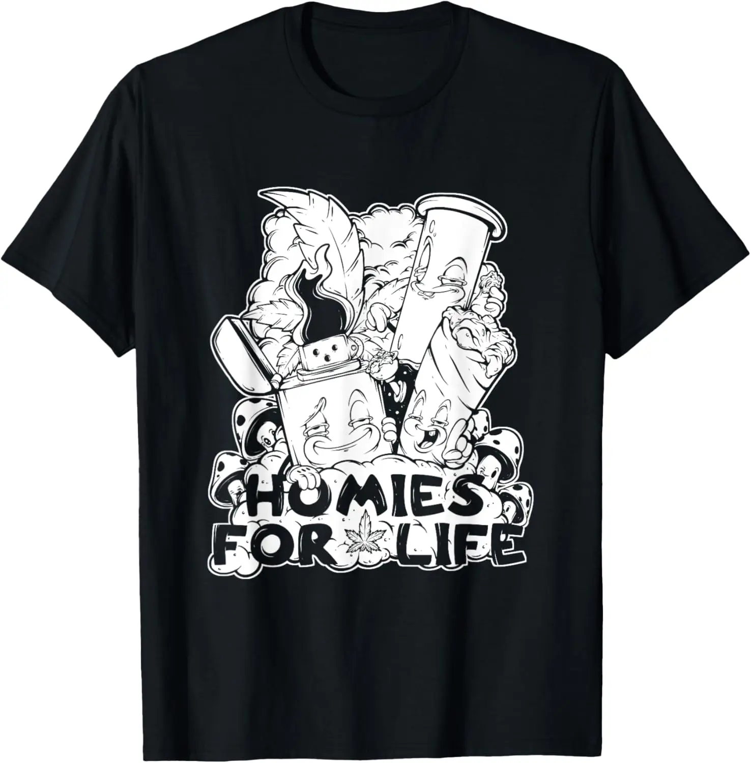 Homies For Life Weed Shirt For Men Funny Marijuana Cannabis T-Shirt