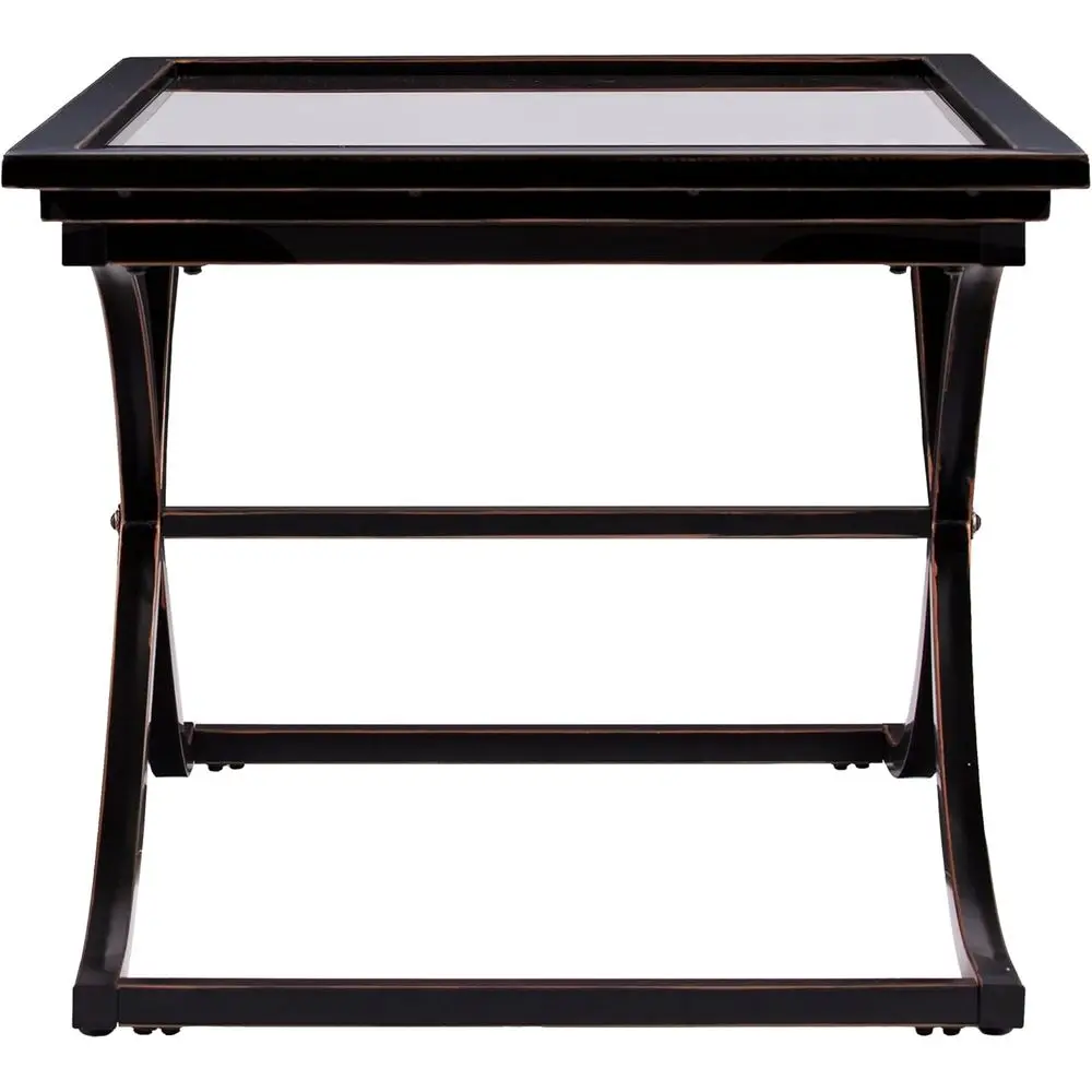 طاولة قهوة من الزجاج المقسى من النحاس الأسود المتعثر