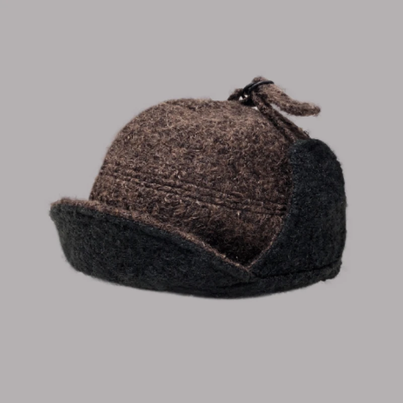 Japanese Winter Ear Protection Two Sided Wearable Lei Feng Hat Men's and Women's Retro Plush Ski Warm Lace-up Flying Bomber Hats